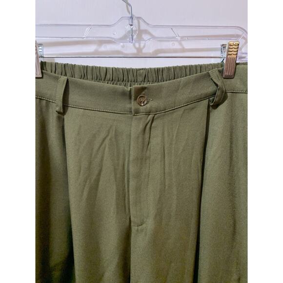 Hayden Los Angeles Wide Leg 1XL Hunter Green Casual Pocket Dress up Pants NWT - Picture 5 of 14